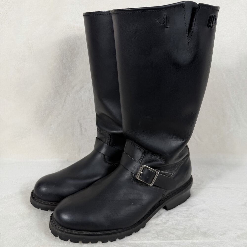 Guide Gear Men’s 13 D Black Leather 15” Side Zip Engineer Motorcycle Boots